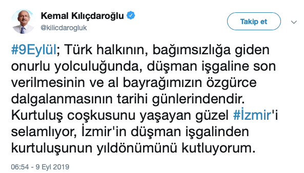 Kılıçdaroğlu'ndan 9 Eylül mesajı - Resim : 1