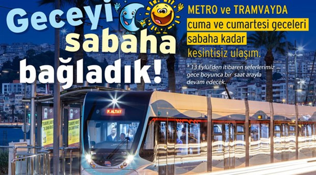 İzmir'de metro ve tramvayda 'cumadan pazara' kesintisiz sefer dönemi - Resim : 1