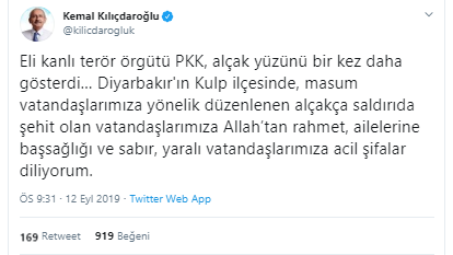 Kemal Kılıçdaroğlu'ndan başsağlığı mesajı - Resim : 2