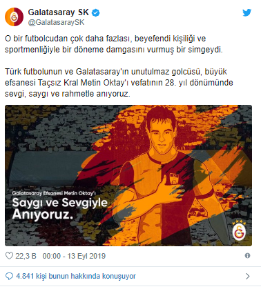 Galatasaray, Metin Oktay'ı vefatının 28'inci yılında andı - Resim : 1