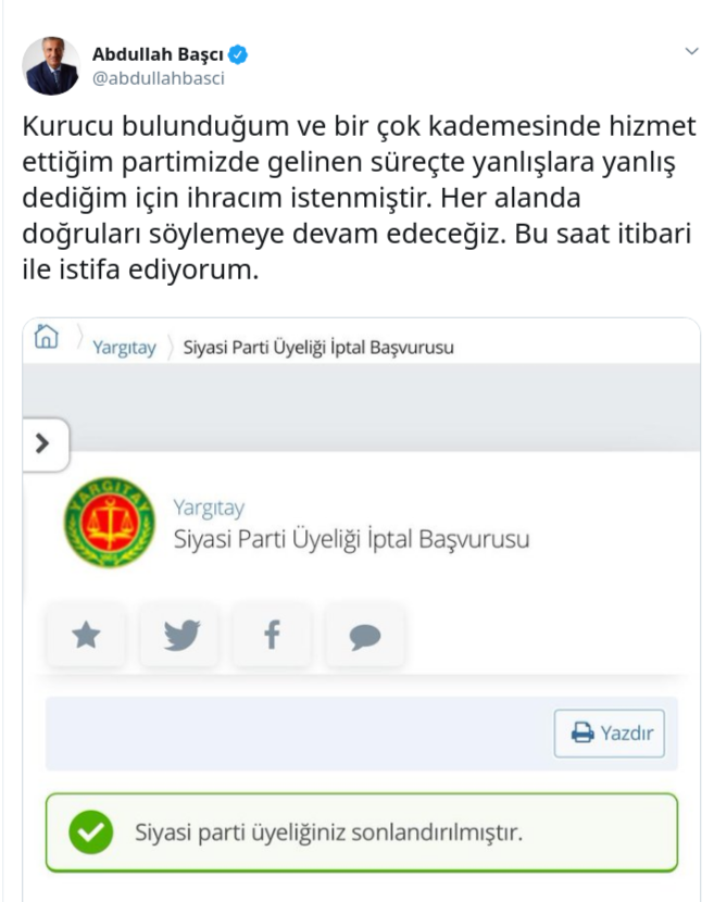 Abdullah Başçı AKP'den istifasını böyle duyurdu - Resim : 1
