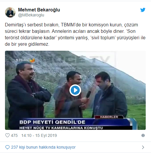 Mehmet Bekaroğlu'ndan Selahattin Demirtaş çağrısı - Resim : 1