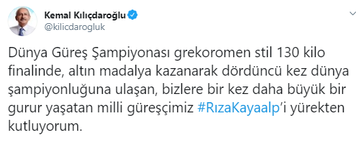 Kılıçdaroğlu'ndan Rıza Kayaalp'e tebrik - Resim : 1