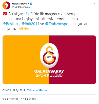 Galatasaray'dan Süper Lig'deki rakiplerine UEFA mesajı - Resim : 1