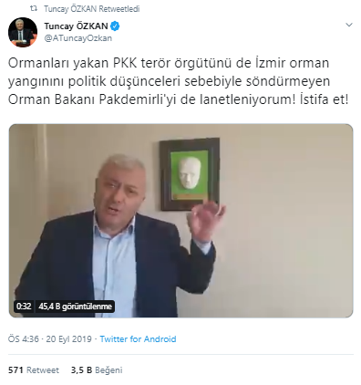 Tuncay Özkan'dan Bekir Pakdemirli'ye istifa çağrısı - Resim : 1