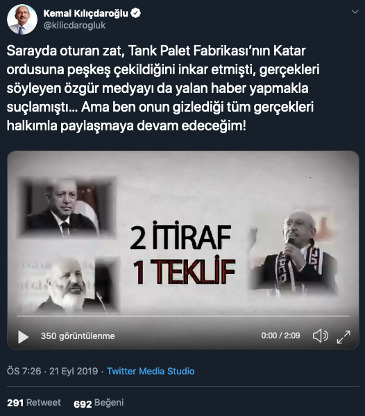 Kılıçdaroğlu'ndan Erdoğan'a videolu Tank Palet yanıtı - Resim : 1