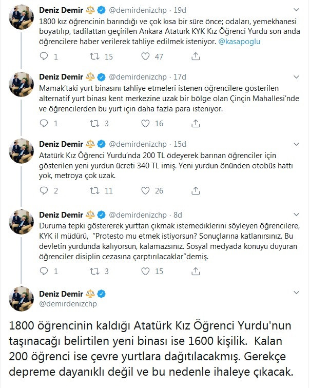 Deniz Demir'den 'Atatürk Kız Öğrenci Yurdu' tepkisi - Resim : 1