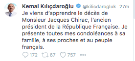 Kılıçdaroğlu'ndan hayatını kaybeden Jacques Chirac için Fransızca başsağlığı mesajı - Resim : 2