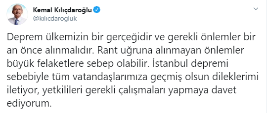 Kılıçdaroğlu'ndan İstanbul depremi sonrası ilk açıklama - Resim : 1