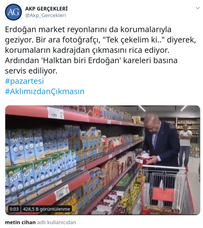 Erdoğan'ın market alışverişinin perde arkası sızdı: Tek çekelim ki - Resim : 1