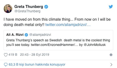 Greta Thunberg'e 'metal' montaj - Resim : 1