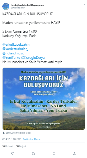 Kaz Dağları İstanbul Dayanışması, 'ruhsat iptali' için buluşacak - Resim : 1
