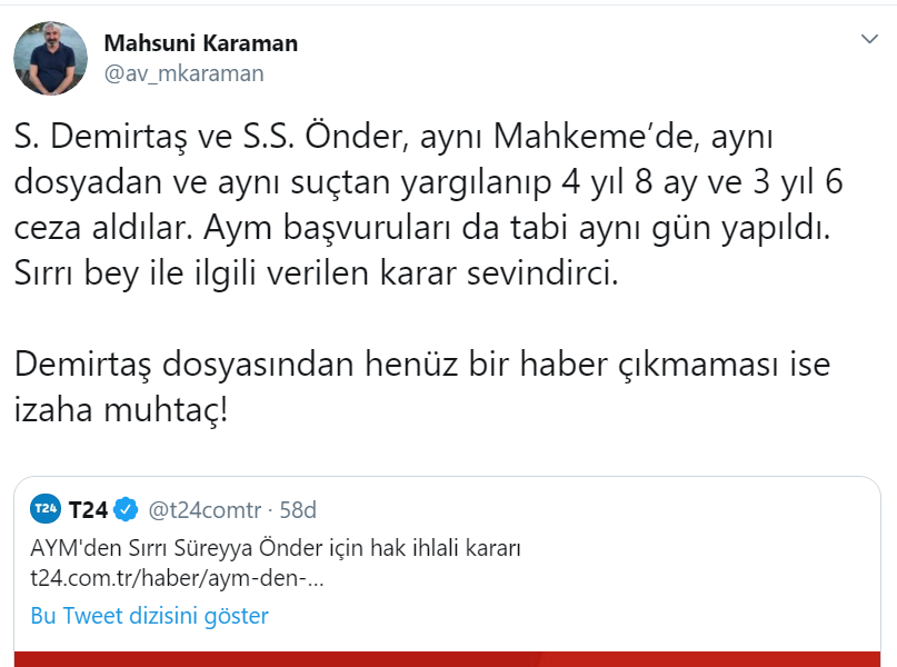 Selahattin Demirtaş'ın avukatından Sırrı Süreyya Önder kararı yorumu - Resim : 2