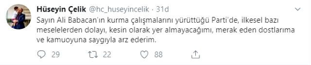 Hüseyin Çelik, Babacan'ın partisine katılacak mı? Açıklama geldi - Resim : 1