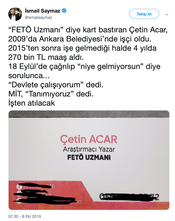 'FETÖ Uzmanı' Çetin Acar, Ankara Büyükşehir Belediyesi'nden 270 bin TL maaş almış! - Resim : 2