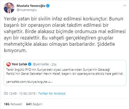 AKP'li vekilden yandaş Yeni Şafak'a Barış Pınarı Harekatı tepkisi - Resim : 1