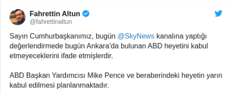 Son noktayı Altun koydu! Erdoğan Pence ile görüşecek - Resim : 1