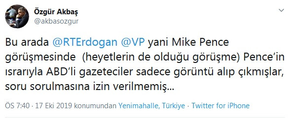 Erdoğan - Pence görüşmesinde Türk gazetecilere büyük ayıp! - Resim : 2