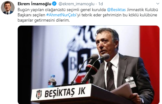 Ekrem İmamoğlu'ndan Ahmet Nur Çebi'ye tebrik - Resim : 1