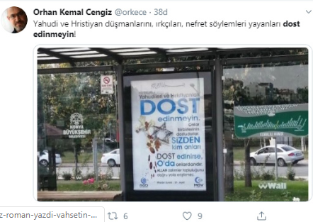 Konya'da duraklara 'nefret söylemi' içeren afişler asıldı - Resim : 1