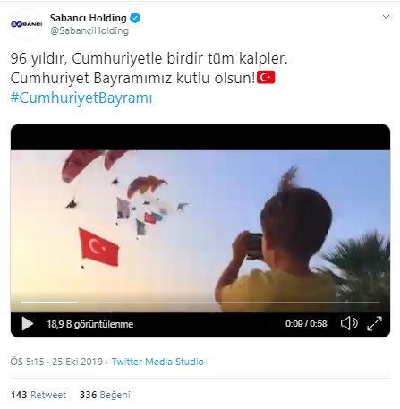 Sabancı Holding'ten 29 Ekim Cumhuriyet Bayramı videosu - Resim : 1