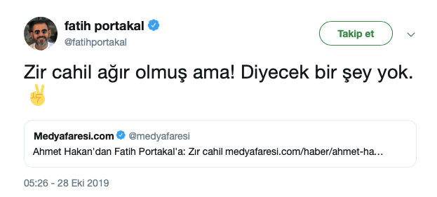 Fatih Portakal'dan Ahmet Hakan'a 'zır cahil' yanıtı - Resim : 2