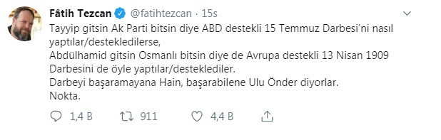Fatih Tezcan'dan skandal paylaşım! Yine Atatürk'ü hedef aldı - Resim : 2