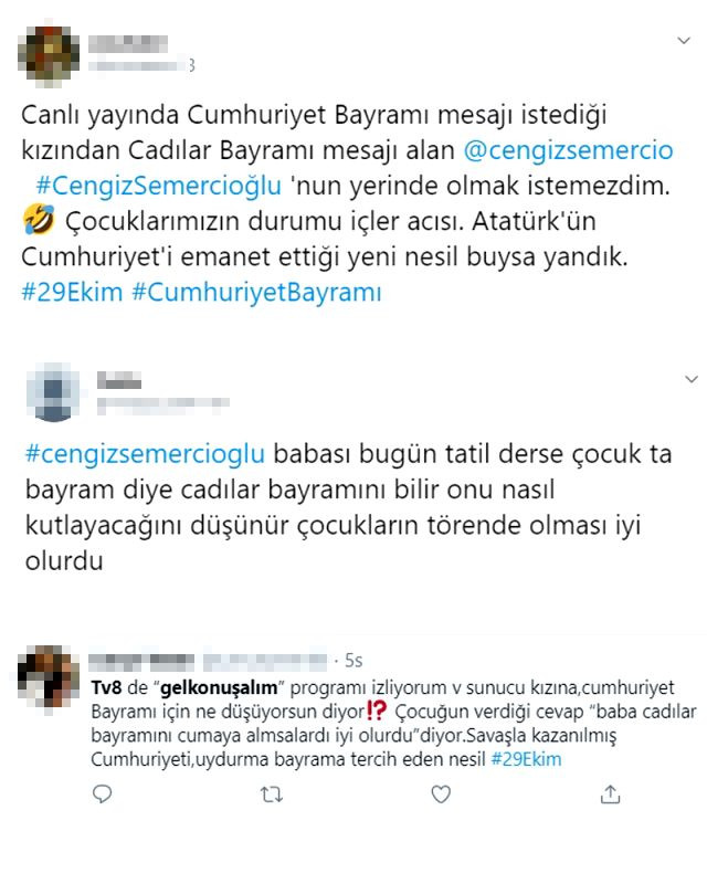 Cengiz Semercioğlu'nun kızının 29 Ekim sorusuna verdiği cevap herkesi şaşırttı - Resim : 1