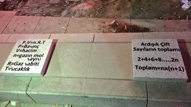 Ankara'da kaldırımlara yazılan formüller sosyal medyada büyük beğeni topladı - Resim : 1