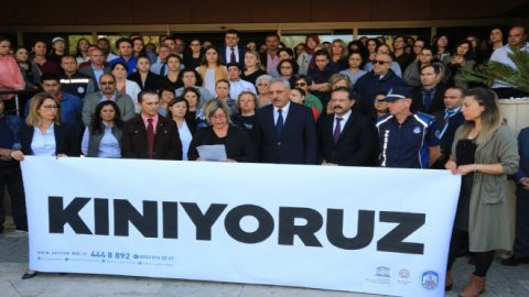 Selçuk, Belediye Başkanı Filiz Ceritoğlu Sengel'e saldırıya karşı ayakta!