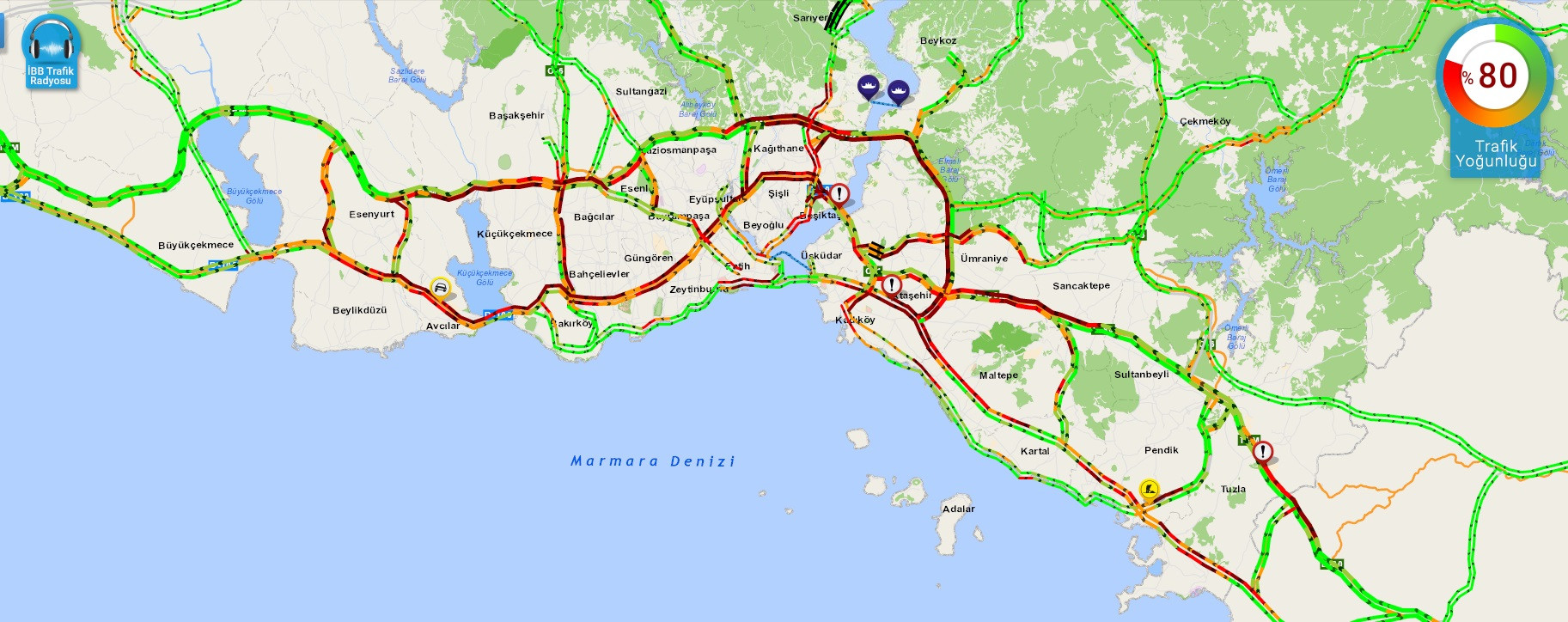 Yağışın ardından İstanbul trafiğinde son durum - Resim : 1