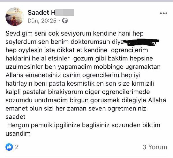 Saadet öğretmen 'mobbing' nedeniyle mi intihar etti? - Resim : 2