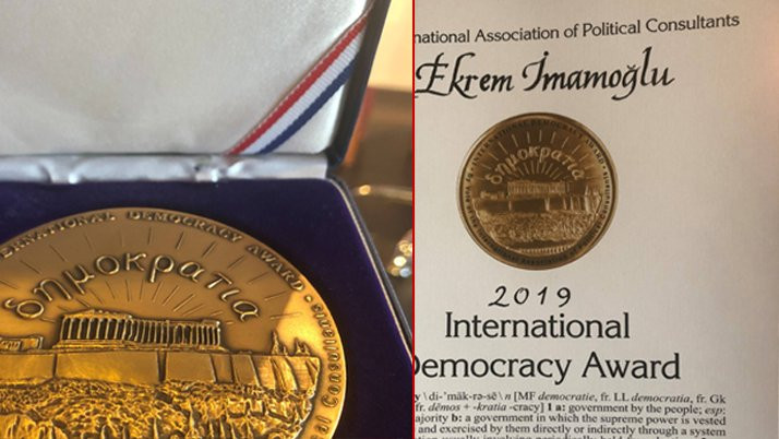 Bir ilk: Ekrem İmamoğlu'na uluslararası demokrasi madalyası - Resim : 1