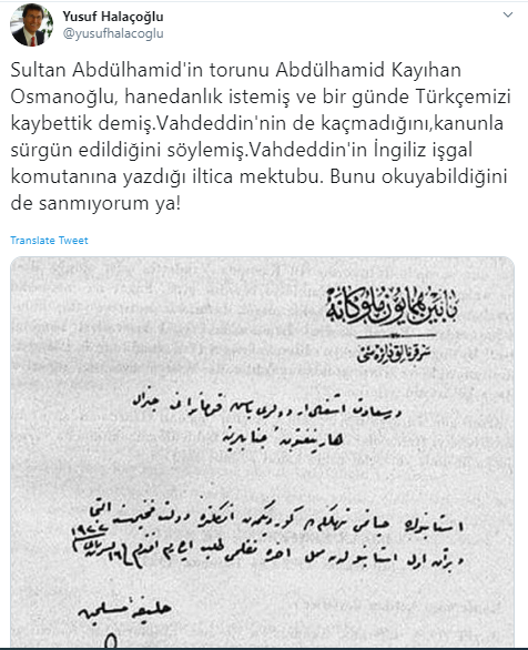 Yusuf Halaçoğlu'ndan Kayıhan Osmanoğlu'na belgeli 'hanedan' yanıtı! - Resim : 1