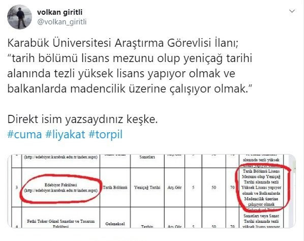 Karabük Üniversitesi'nde 'kişiye özel ilan' skandalı - Resim : 1