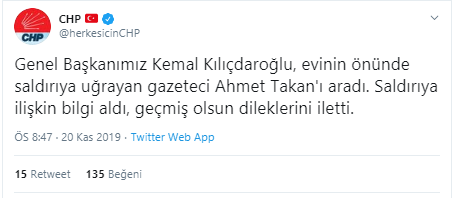 Kılıçdaroğlu'ndan saldırıya uğrayan Ahmet Takan'a geçmiş olsun telefonu - Resim : 2