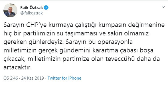 İnce'nin açıklaması sonrası CHP Sözcüsü Faik Öztrak'tan ilk mesaj - Resim : 2