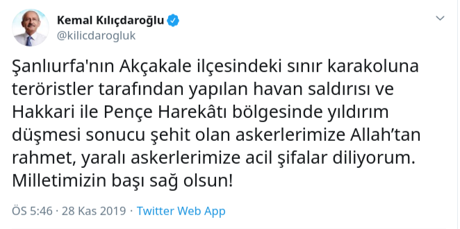 Kılıçdaroğlu: Milletimizin başı sağ olsun - Resim : 1