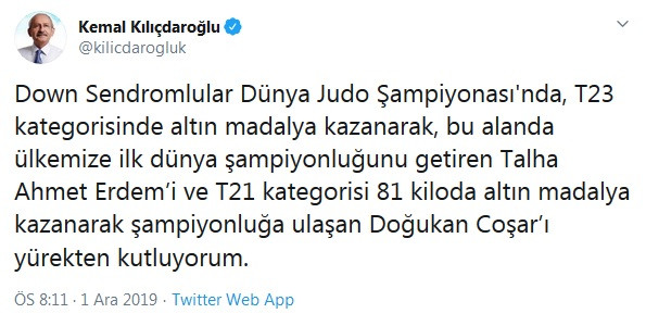 Kılıçdaroğlu: Erdem ve Coşar'ı yürekten kutluyorum - Resim : 1