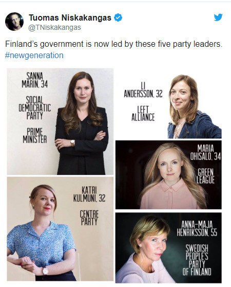 Dünyanın en genç başbakanı Sanna Marin göreve başlayınca 5 partinin lideri de kadın olacak! - Resim : 1