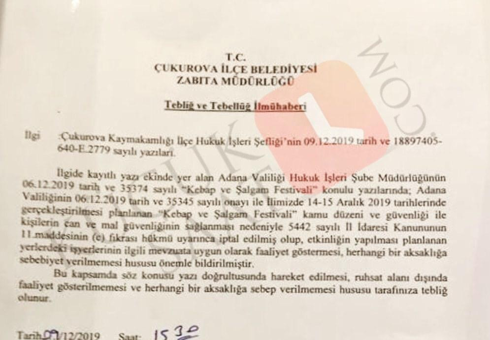 Adana Valiliği, 'güvenlik' gerekçesiyle Kebap ve Şalgam Festivali'ni iptal etti - Resim : 1