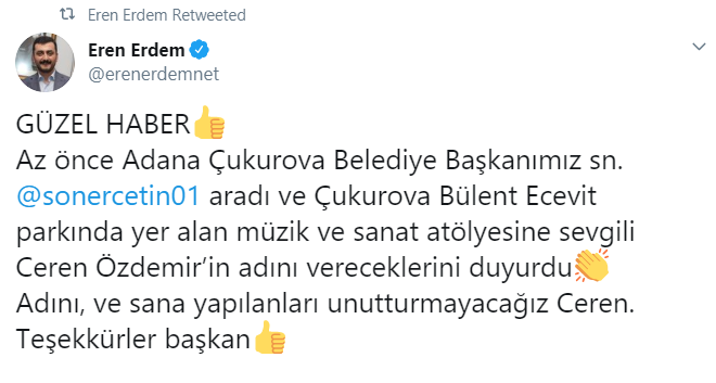 Eren Erdem'in Ceren Özdemir çağrısına, Çukurova Belediyesi sessiz kalmadı - Resim : 2