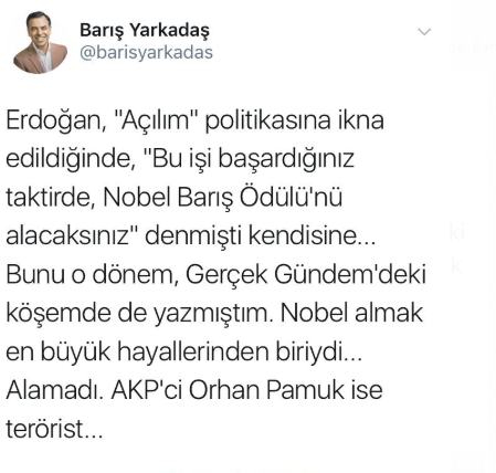 'Nobel almak Erdoğan'ın en büyük hayallerinden biriydi' - Resim : 1