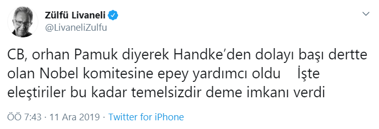 Zülfü Livaneli'den Erdoğan'a 'Nobel' tepkisi - Resim : 1