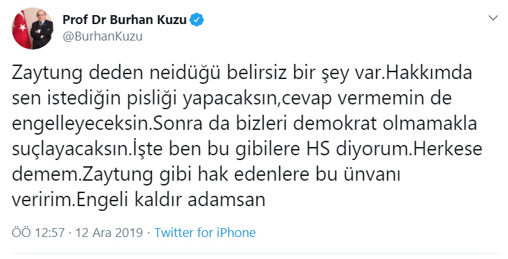 AKP'li Burhan Kuzu'dan Zaytung'a tepki: Adamsan... - Resim : 1