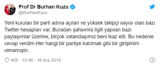 Burhan Kuzu: Herhangi bir partiye katılma girişimim olmadı - Resim : 1