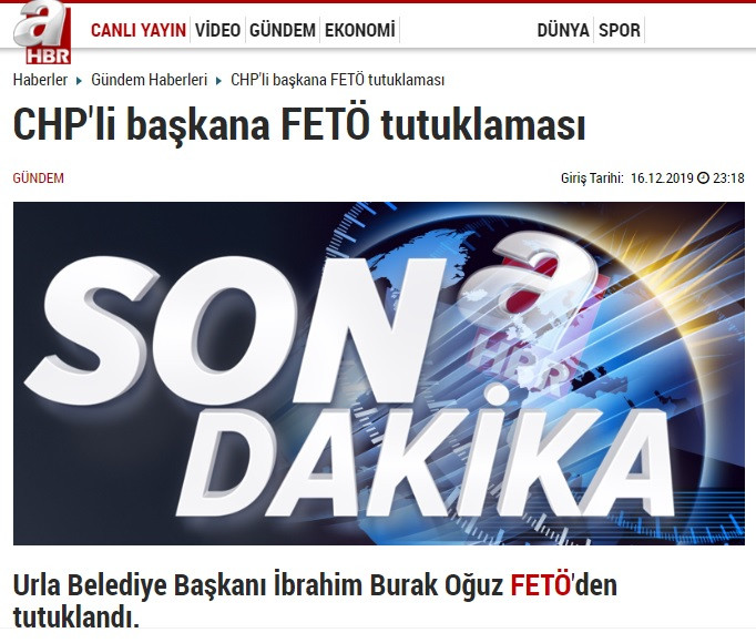 A Haber: Urla Belediye Başkanı CHP'li İbrahim Burak Oğuz FETÖ'den tutuklandı - Resim : 4