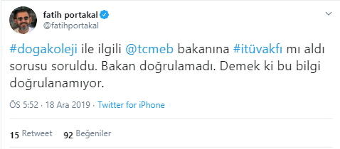 Fatih Portakal'dan kafa karıştıran 'Doğa Koleji' paylaşımı - Resim : 1