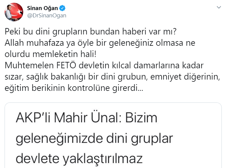 MHP'li Sinan Oğan'dan AKP'ye FETÖ sorusu - Resim : 1