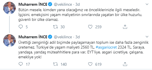 Muharrem İnce'den asgari ücret tepkisi: Saraya, yandaşa, yandaş müteahhitlere para var! - Resim : 2